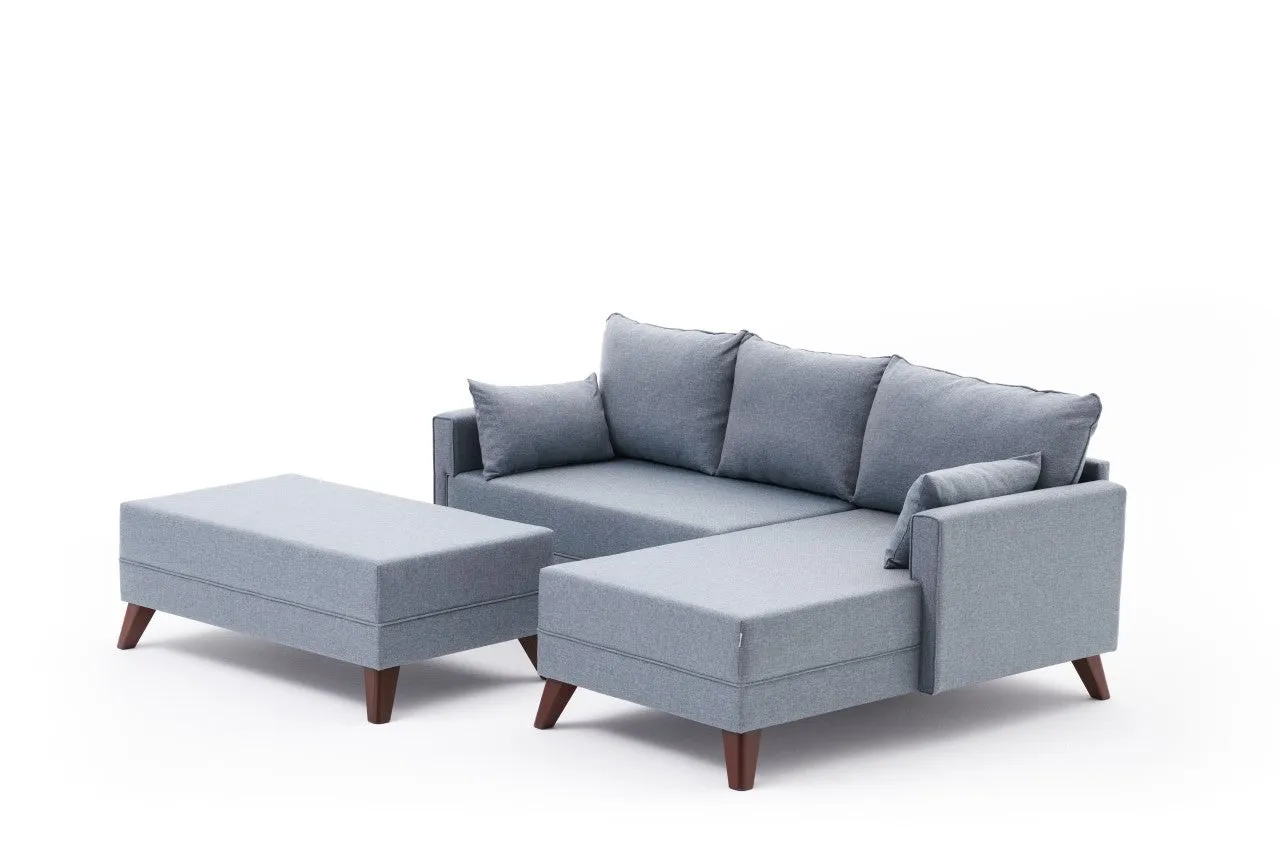Bella Mini Corner Sofa Right - Brown