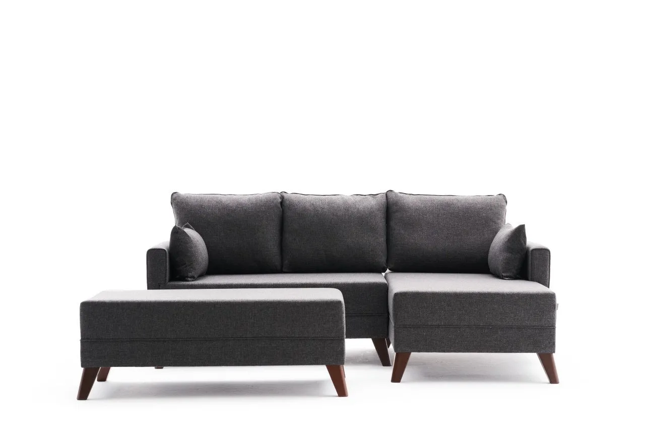 Bella Mini Corner Sofa Right - Brown