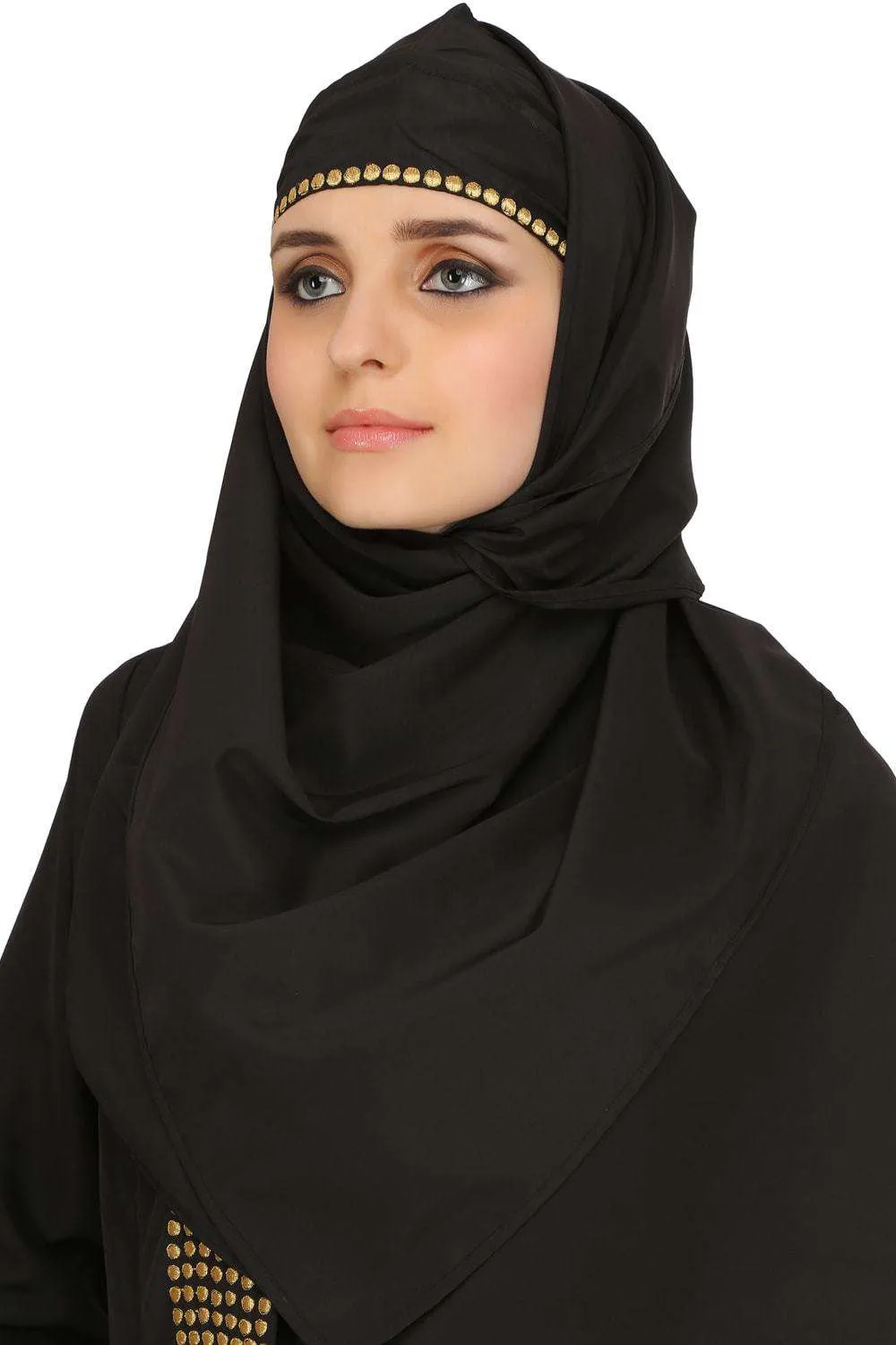 Maysun Black Front Open Abaya