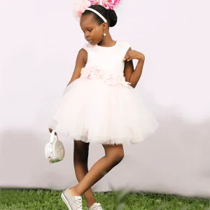 PINK SLEEVELESS SATIN BALL DRESS